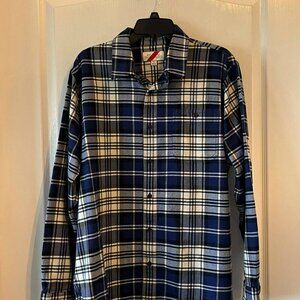 Best Made Co. Men's XL Shirt Blue Plaid Flannel Button Up have elbow patch